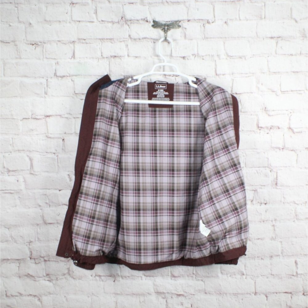 Ll Bean Brown Polyester Plaid Lined Insulated Wat… - image 6
